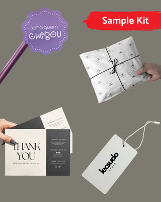 Branding Essentials Sample Kit | Hang Tags, Thank You Cards, Stickers & Wrapping Paper