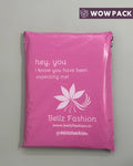 Custom printed pink courier bags for e-commerce packaging with logo branding durable waterproof and secure shipping