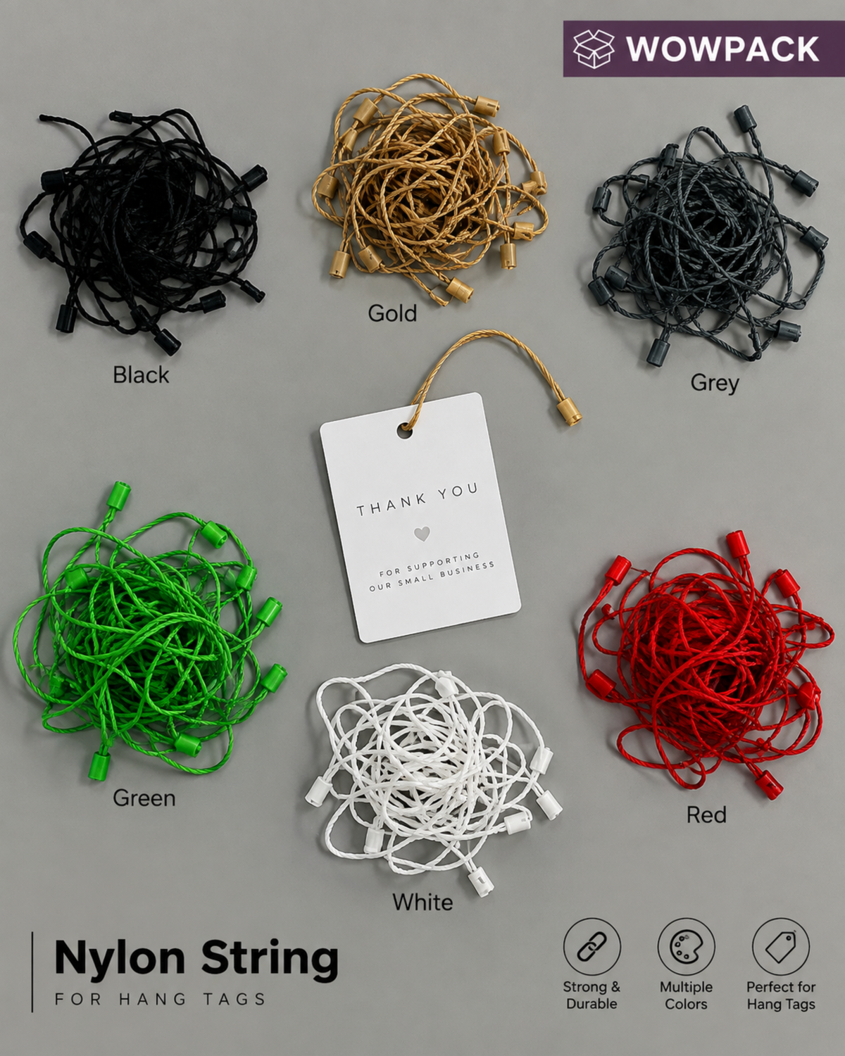 Clothing Tag String | Durable Hang Tag Cords for Garments