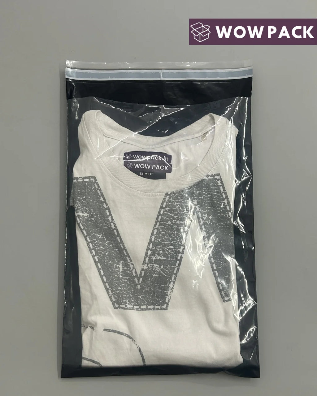 Printed single side transparent courier bags for e-commerce packaging with custom logo clear front and secure shipping