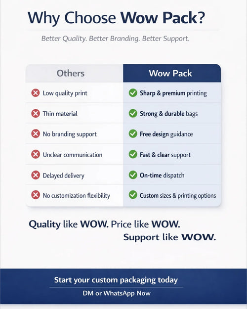 Why choose Wow Pack over local brands comparison showing better quality pricing support and reliable packaging solutions